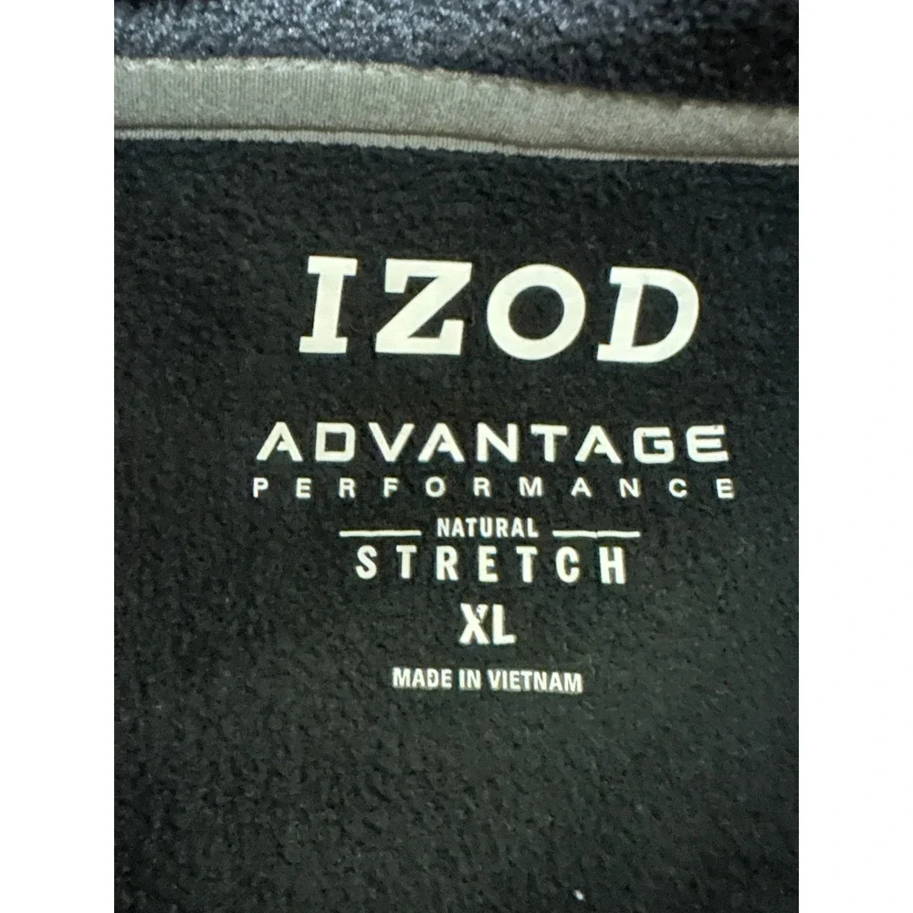 IZOD Mens XL Full Zip Fleece Jacket Gray Advantage Performance Natural Stretch